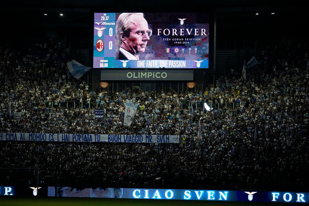 Sven-Göran Eriksson was honored at the Olympic Stadium in Rome