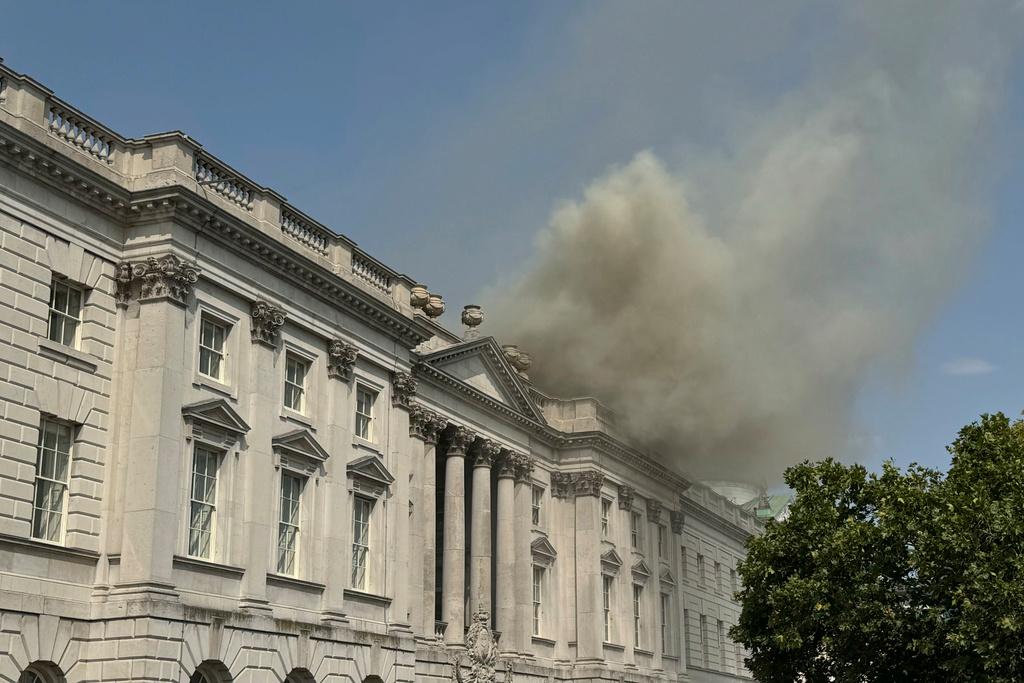 Somerset House Palace in London ravaged by fire